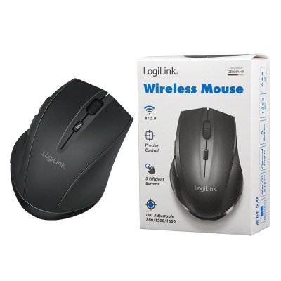 LogiLink Mysz bezprzewodowa BT 5.0,ergonomiczna, czarna