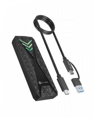 IcyBox Obudowa dysku IB-1805ML-CU31 NVMe M.2 SSD, RGB oświetlenie