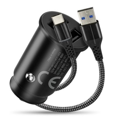 everActive Ładowarka samochodowa CC-25C 2XUSB 12W + kabel USB-C