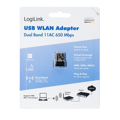 LogiLink Adapter bezprzewodowy USB WLAN, 11ac, 650Mbit