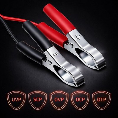Qoltec Ładowarka do akumulatora AGM GEL STD | Prostownik 24V | 2A | 48W | LED | Kabel 1.8m
