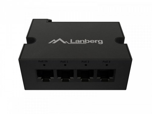 Lanberg Przełącznik Din-Ge4-Bt-90w 1xIn 3xOut 1GB PoE Extender Gigabit Ethernet Din Rail Bt 90W