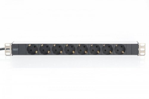 Digitus Listwa zasilająca PDU 19 cali RACK 8xSchuko, 2m 1xSchuko, 16A, aluminiowa