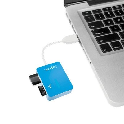 LogiLink HUB USB 2.0 4-portowy 'Smile' - niebieski