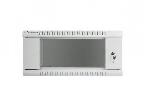 Lanberg Szafa instalacyjna wisząca 19&#039;&#039; 4U 600X600mm szara (drzwi        szklane)