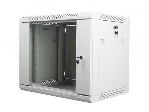 Lanberg Szafa instalacyjna wisząca 19&#039;&#039; 9U 600X450mm szara (drzwi        szklane)