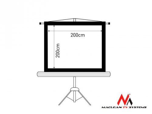 Maclean Ekran projekcyjny MC-680 112 cale 1:1 stojak