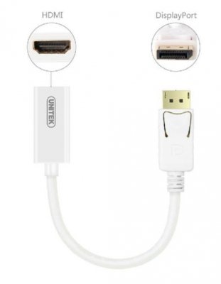 Unitek Adapter DisplayPort - HDMI 4K; Y-6332 BIAŁY