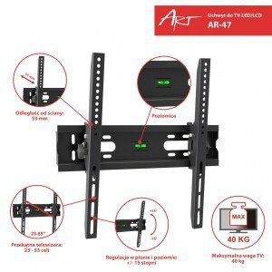  uchwyt mocowanie 
B-Tech Btech ART Uchwyt do TV LCD/LED 23-55 40KG AR-47