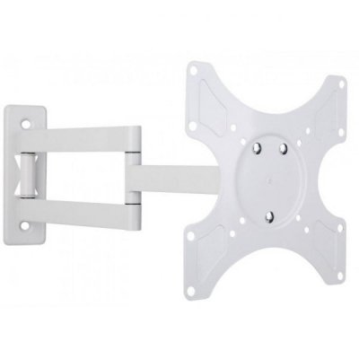 Techly Uchwyt ścienny LCD/LED 19-37cali, podwójne ramię, regulowany, biały