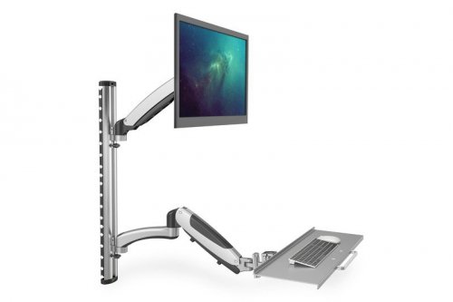 Digitus Ramię naścienne pojedyncze, 1xLCD + klawiatura, max. 27 cali, max. 8kg, uchylno-obrotowe 360° (PIVOT)