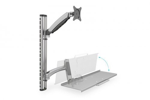 Digitus Ramię naścienne pojedyncze, 1xLCD + klawiatura, max. 27 cali, max. 8kg, uchylno-obrotowe 360° (PIVOT)