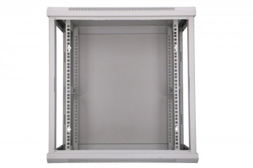 Extralink Szafka wisząca rack 12U 600x600 szara szklane drzwi