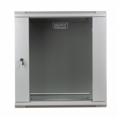 Digitus Szafa wisząca jednosekcyjna 19 cali 12U 635/600/600mm, drzwi szklane, szara (RAL 7035)