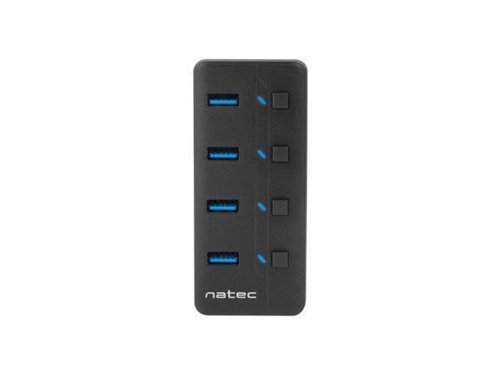 Natec Hub USB 4 porty Mantis 2 USB 3.0 z włącznikiem + zasilacz