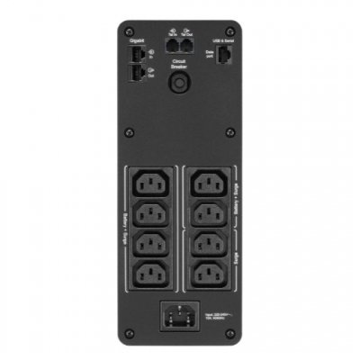 APC BR1600SI UPS Back ProBR1600VA/960W 6xC13, AVR,LCD, Ładowarka USB A/C Czysta sinusoida przy pracy bateryjnej