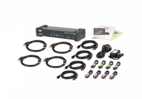 ATEN Przełącznik USB 3.0 4K DP MST KVM 4-portowy CS1924M
