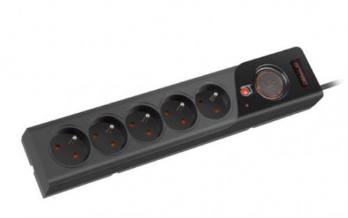 Armac Listwa zasilająca Z5 5m 5x230V 10A  Z5/50/CZ czarna