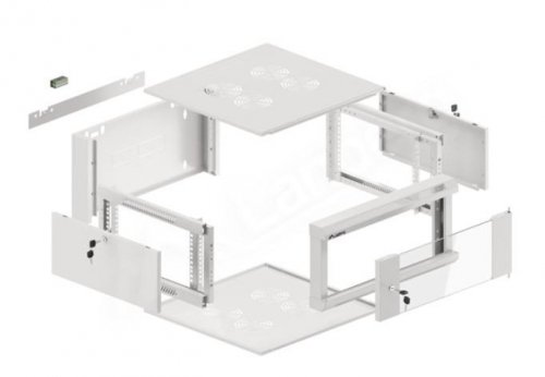Lanberg Szafa instalacyjna RACK wisząca 19 cali 4U 570x600 szara WFFA-5604-10S