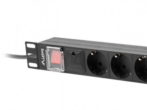 Lanberg Listwa zasilająca rack PDU 19 cali 1U 16A 8X 230V PL 2m czarna