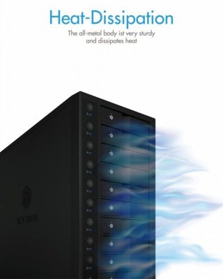 IcyBox Obudowa IB-3810-C31 10x HDD Single System dla 3,5 cali HDD SATA I/II/III