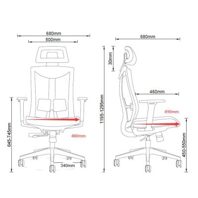 Maclean Krzesło biurowe ergonomiczne premium Ergo Office ER-414