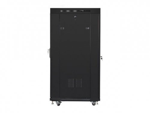 Lanberg Szafa instalacyjna RACK stojąca 19 15U 800X1000 czarna drzwi perforowane LCD( FLAT PACK)