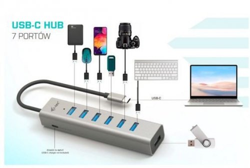 i-tec Hub USB-C Charging Metal HUB 7 Port