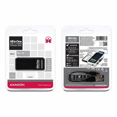AXAGON Zewnętrzny mini czytnik CRE-X1, 5-slot ALL-IN-One