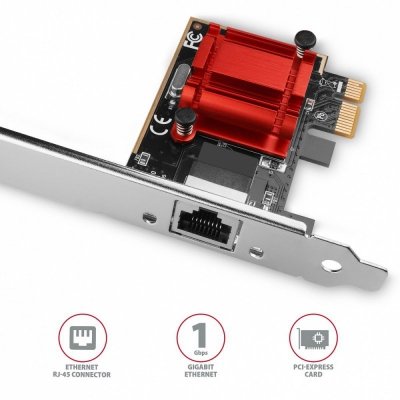 AXAGON Karta sieciowa PCIe PCEE-GIX 1x Gigabit Ethernet port (RJ-45), Intel i210AT, PXE, LP