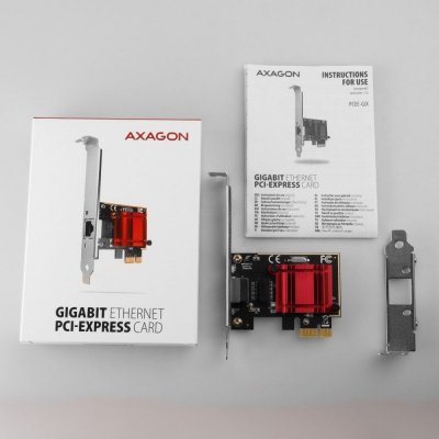 AXAGON Karta sieciowa PCIe PCEE-GIX 1x Gigabit Ethernet port (RJ-45), Intel i210AT, PXE, LP