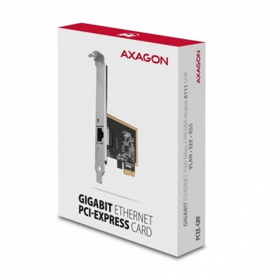 AXAGON Karta sieciowa PCIe PCEE-GRF, 1x Gigabit Ethernet port RJ-45 Realtek LP