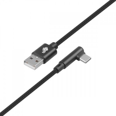 TB Kabel USB-USB C 1.5m kątowy, czarny sznurek