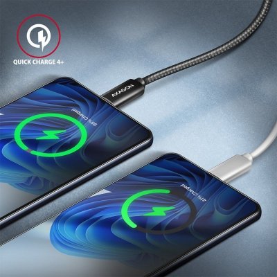 AXAGON BUCM432-CM10AB Kabel USB-C  USB-C, USB4 Gen 3x2 1m, PD 100W, 8K HD, ALU, oplot Czarny