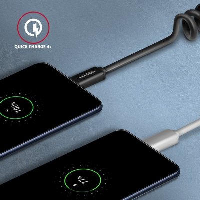 AXAGON Kabel BUCM-CM10TB Twister USB-C   USB-C, 0,6m, USB 2.0, 2.4A, ALU, PVC Czarny