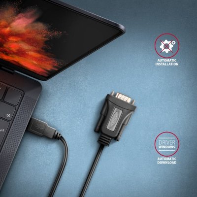 AXAGON ADS-1PQN Adapter USB 2.0 &gt; RS-232 Port szeregowy, 1,5m kabel, chip FTDI