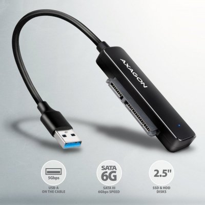 AXAGON ADSA-FP2A Adapter USB-A 5Gbps SATA 6G 2.5 cali HDD/SSD FASTPort2
