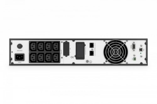 Digitus Zasilacz awaryjny UPS Online Rack 19 cali LCD, 1000VA/1000W, 2x12V/9Ah, 8xC13, USB, RS232, RJ45
