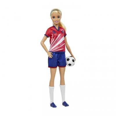 Mattel Lalka Barbie Piłkarka czerwona koszulka