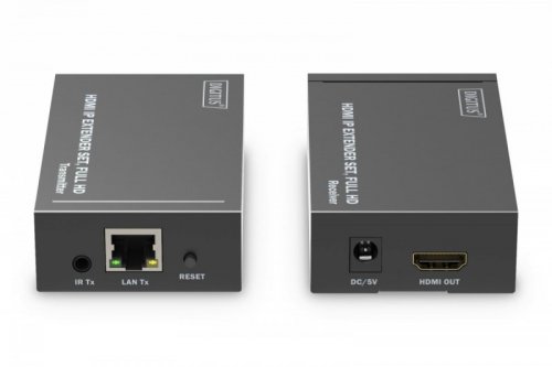 Digitus Przedłużacz/Extender HDMI 1080p 60Hz 120m po skrętce Cat.6/6A/7/8 HDCP 1.3 IR, zestaw