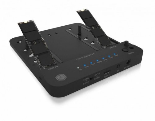IcyBox Stacja dokująca/klonująca IB-2915MSCL-C31 M.2  dla M.2 0NVMe i SATA 2,5/3,5 SSD/HDD