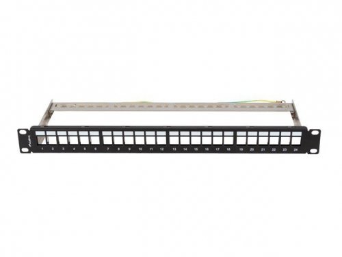 Lanberg Patch panel pusty 24 porty 1U 19 cali ftp do modułów keystone czarny