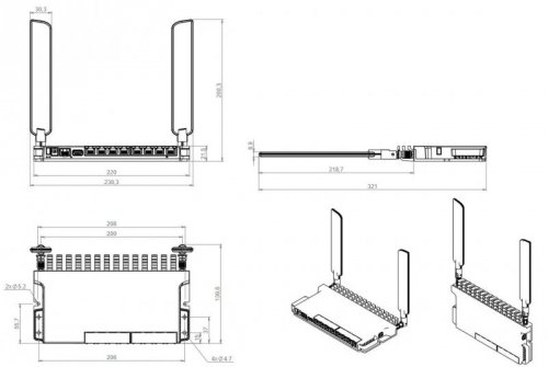 MikroTik Router 802.11a xWi-Fi6L009UiGS-2HaxD-IN