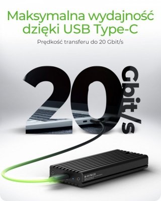 IcyBox Obudowa IB-1917M-C32 NVMe USB 3.2 Gen 2x2,  20 Gbit/s