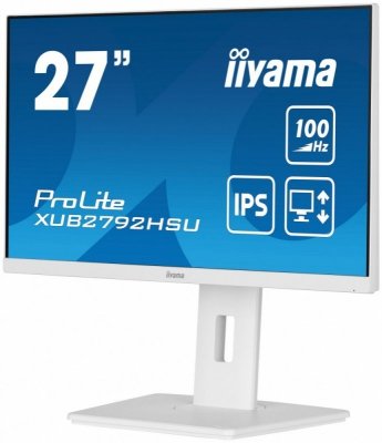 IIYAMA Monitor 27 cali ProLite XUB2792HSU-W6 IPS,HDMI,DP,100Hz,SLIM,4xUSB3.2,PIVOT,  HAS(150mm),2x2W