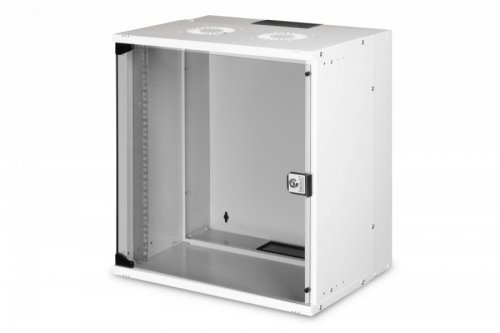 Digitus Szafa sieciowa wisząca 19 cali 12U, SOHO PRO 595 x 540 x 400 mm, nośność 60kg, drzwi szyba, niezłożona, Szara