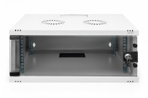 Digitus Szafa sieciowa wisząca 19 cali 4U, SOHO 241 x 540 x 400 mm, nośność 60kg, drzwi szyba, niezłożona, Szara