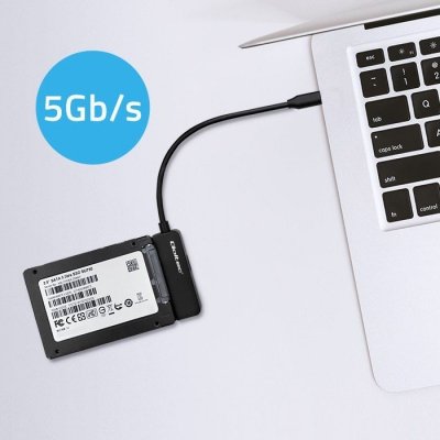 Qoltec Adapter SATA | Przejściówka na dysk SSD HDD 2.5 cali | USB-C | Super speed 5Gb/s | 2TB