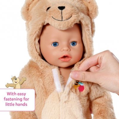 Zapf Strój niedźwiedzia śpioszki z kapturem Baby Born