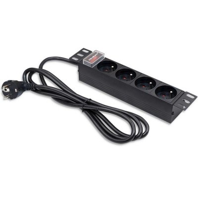 Qoltec Listwa zasilająca PDU do RACK 10 cali | 1U | 16A | 4xFrench | 1.8m